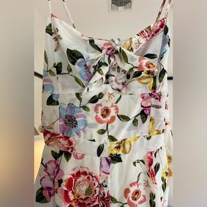 Yumi Kim Silk Floral Midi Dress with Tie Front
